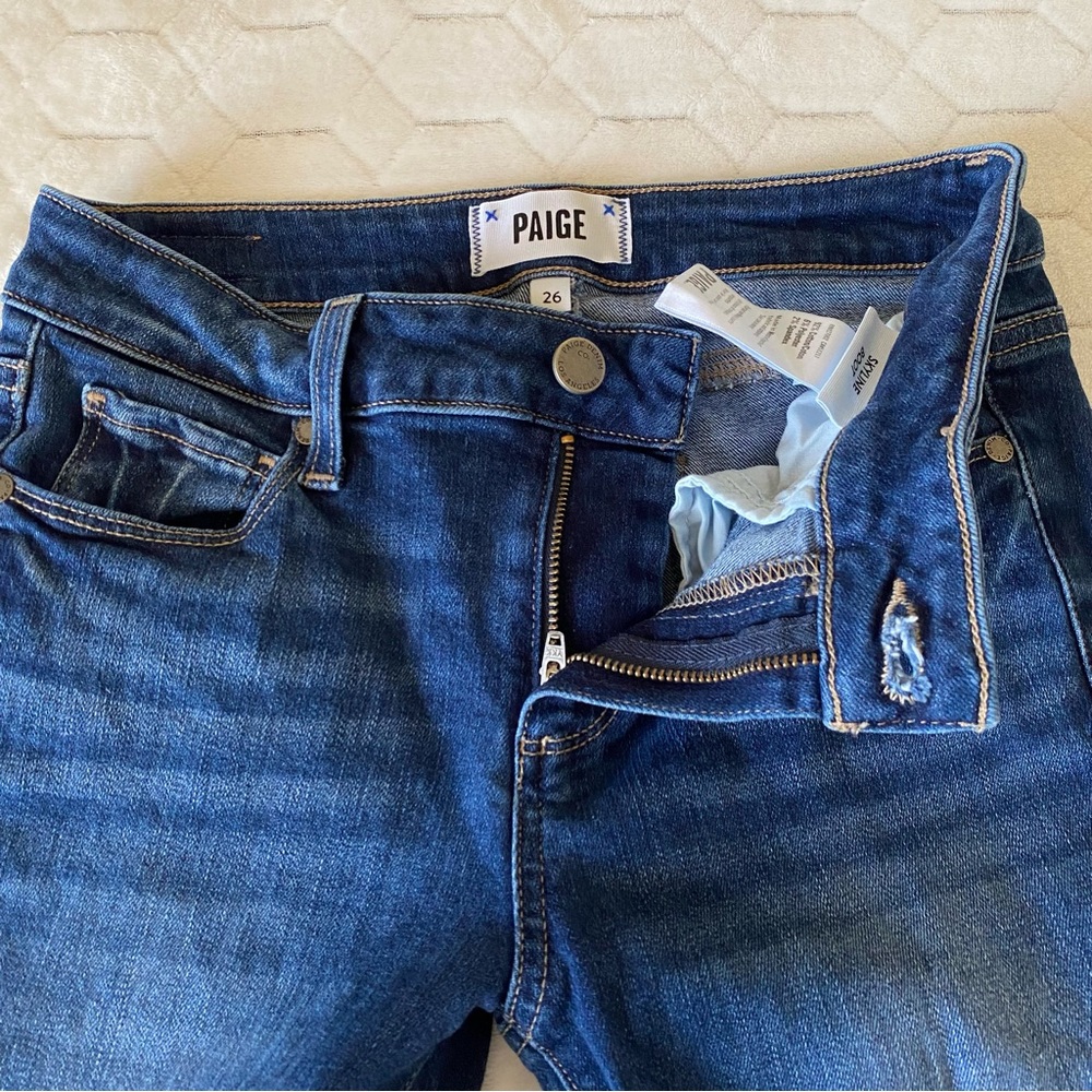 COPY - PAIGE SKYLINE BOOT MID RISE BOOT LEG JEANS SZ 26 - Picture 5 of 16